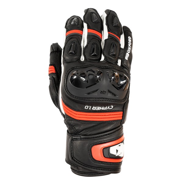 Oxford Oxford cypher 1.0 short leather ms glove black/red/white